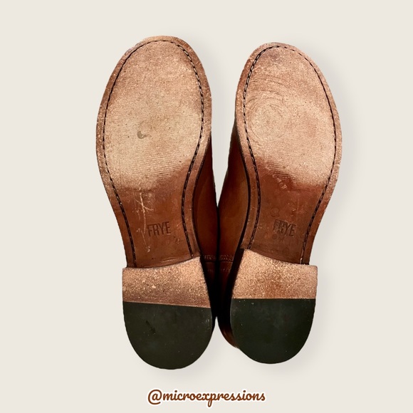 $329 Frye Elyssa Cognac Brown Leather Everyday Comfy Round Toe Shootie/AnkleBoot - Picture 12 of 15